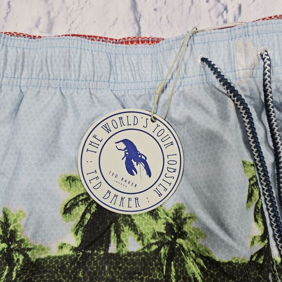 Ted Baker London MENS SZ 6 2XL Swim Shortti Trunks Tropical Worlds Your Lobster - Picture 2 of 12